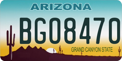 AZ license plate BGO8470