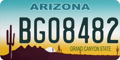 AZ license plate BGO8482