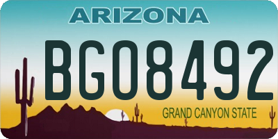 AZ license plate BGO8492