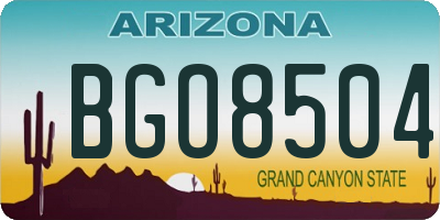 AZ license plate BGO8504