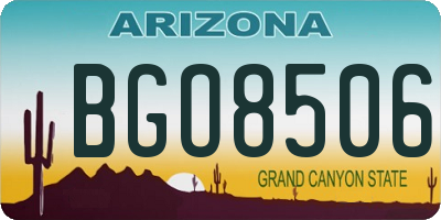 AZ license plate BGO8506