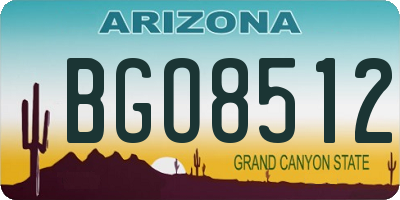 AZ license plate BGO8512
