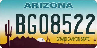 AZ license plate BGO8522
