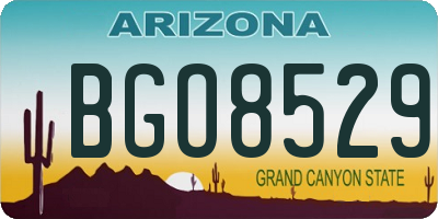 AZ license plate BGO8529