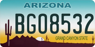 AZ license plate BGO8532