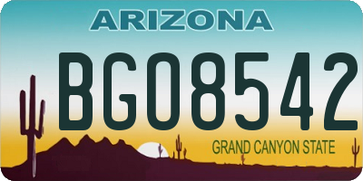 AZ license plate BGO8542