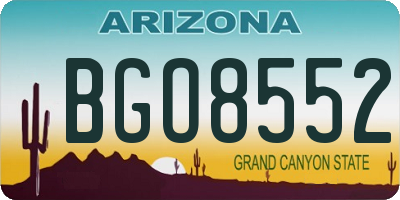 AZ license plate BGO8552