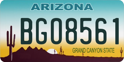 AZ license plate BGO8561