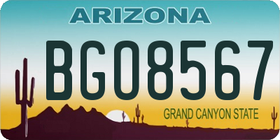 AZ license plate BGO8567