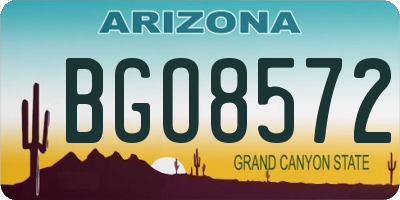 AZ license plate BGO8572