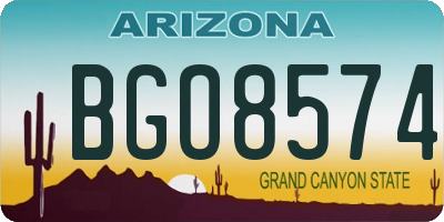 AZ license plate BGO8574