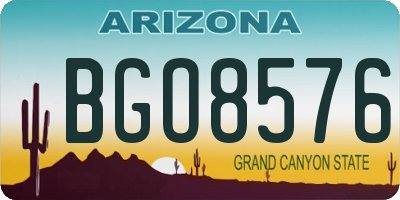 AZ license plate BGO8576
