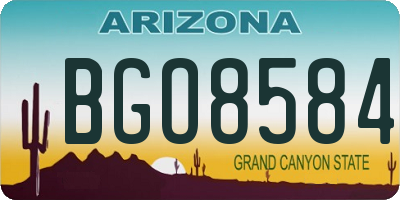 AZ license plate BGO8584