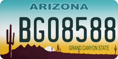 AZ license plate BGO8588