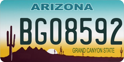 AZ license plate BGO8592