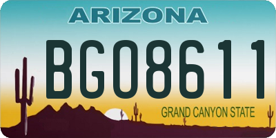 AZ license plate BGO8611