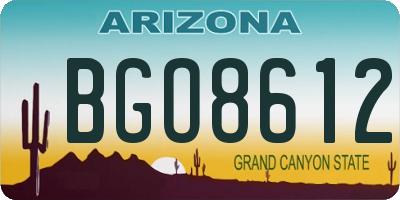 AZ license plate BGO8612