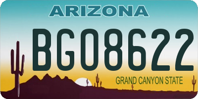AZ license plate BGO8622