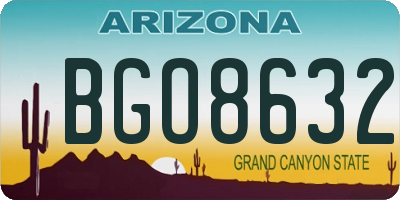 AZ license plate BGO8632
