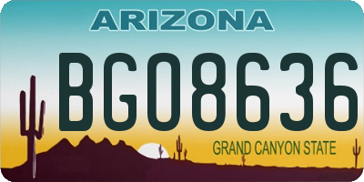 AZ license plate BGO8636