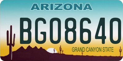 AZ license plate BGO8640