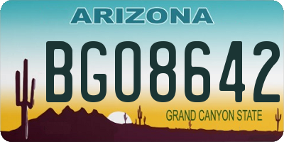 AZ license plate BGO8642