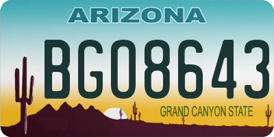 AZ license plate BGO8643