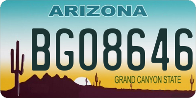 AZ license plate BGO8646