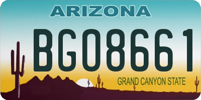 AZ license plate BGO8661