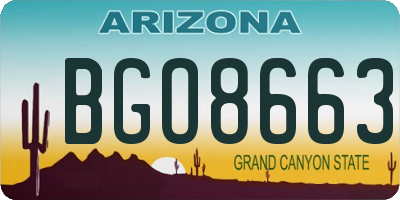 AZ license plate BGO8663