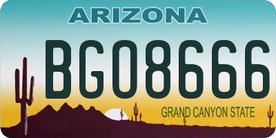 AZ license plate BGO8666