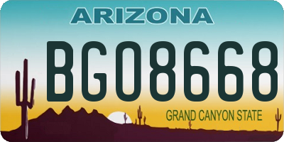 AZ license plate BGO8668