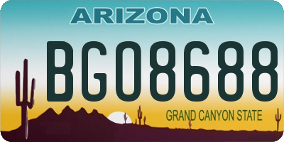 AZ license plate BGO8688