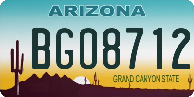 AZ license plate BGO8712