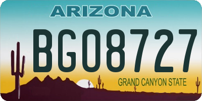 AZ license plate BGO8727
