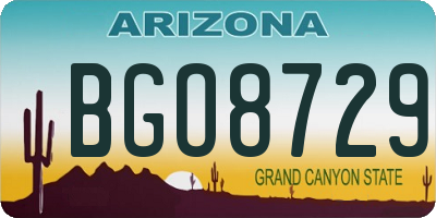AZ license plate BGO8729