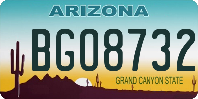 AZ license plate BGO8732