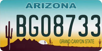 AZ license plate BGO8733
