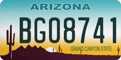 AZ license plate BGO8741