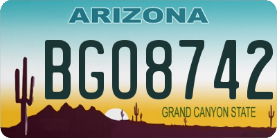 AZ license plate BGO8742