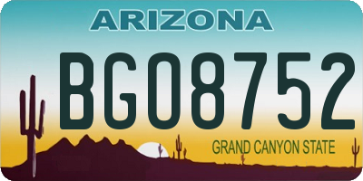 AZ license plate BGO8752