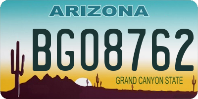 AZ license plate BGO8762