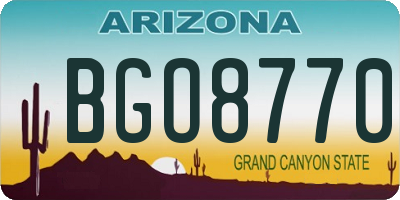 AZ license plate BGO8770
