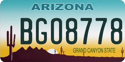 AZ license plate BGO8778