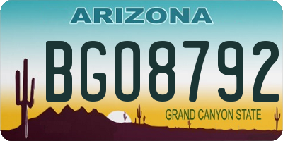 AZ license plate BGO8792