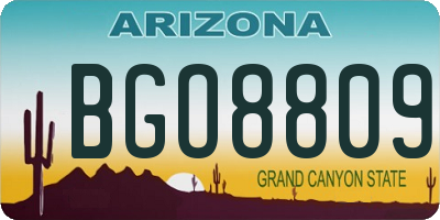 AZ license plate BGO8809