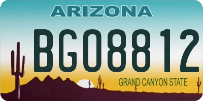 AZ license plate BGO8812