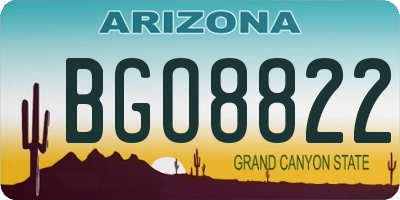 AZ license plate BGO8822