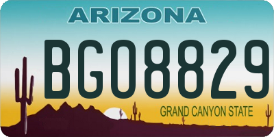 AZ license plate BGO8829
