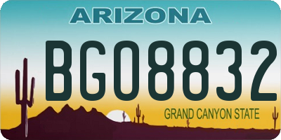 AZ license plate BGO8832